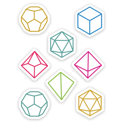 GlassStaff Stickers: Minimalist RPG Dice