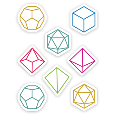 GlassStaff Stickers: Minimalist RPG Dice