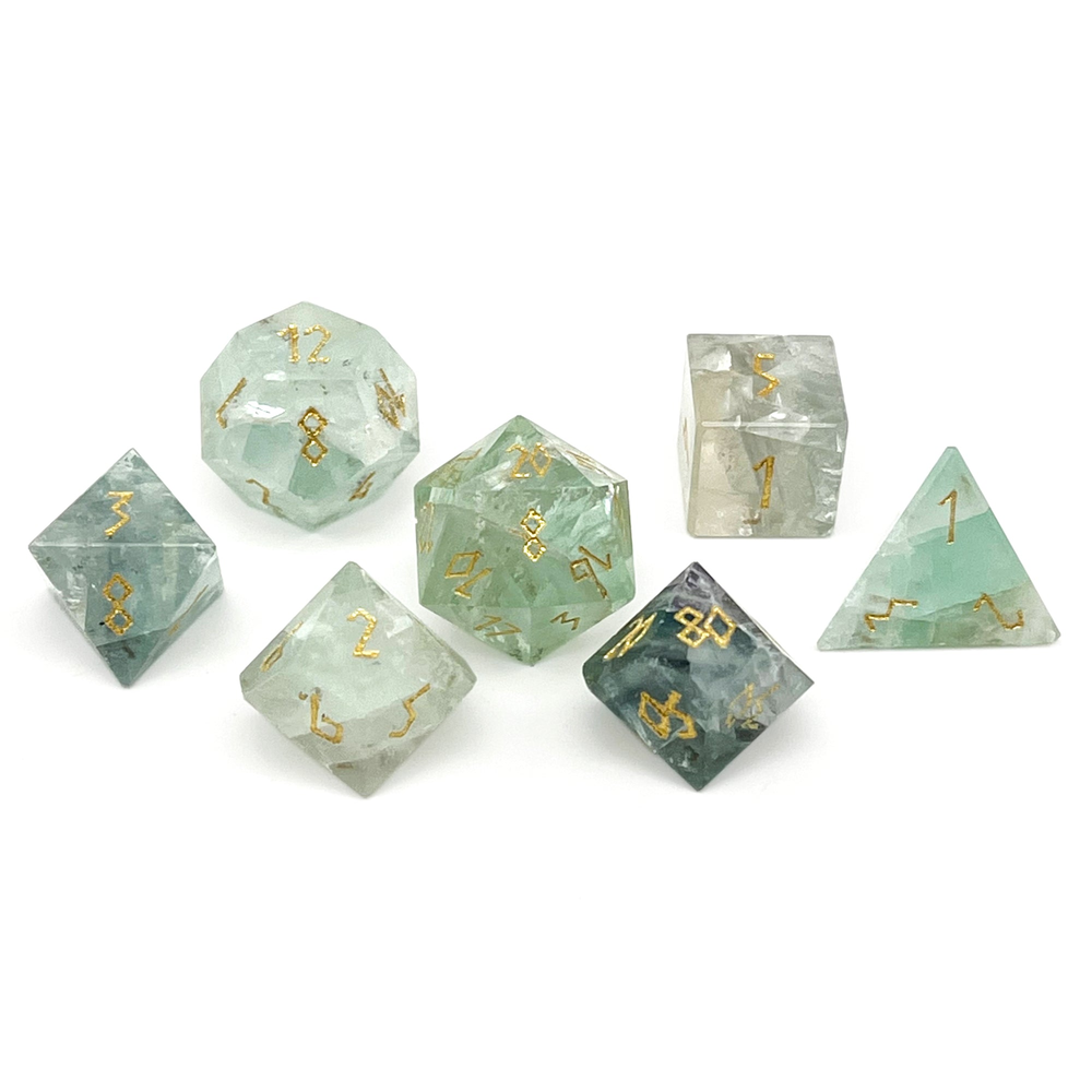 Gemstone RPG Dice: Green Fluorite (Norse Foundry)
