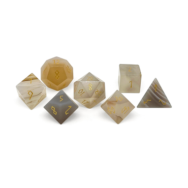 Gemstone RPG Dice: Grey Agate (Norse Foundry)