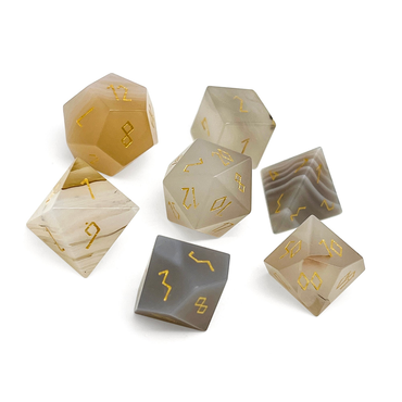 Gemstone RPG Dice: Grey Agate (Norse Foundry)