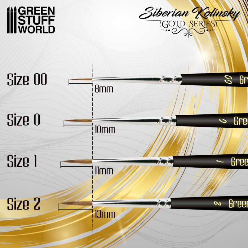 GSW: Brushes - GOLD SERIES Siberian Kolinsky (Size 1)