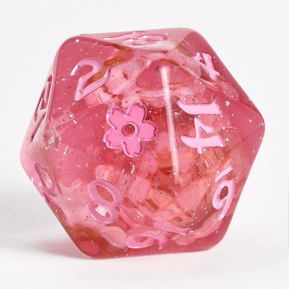RPG Dice: Sakura Blossom - Pink ink (HYMGHO)