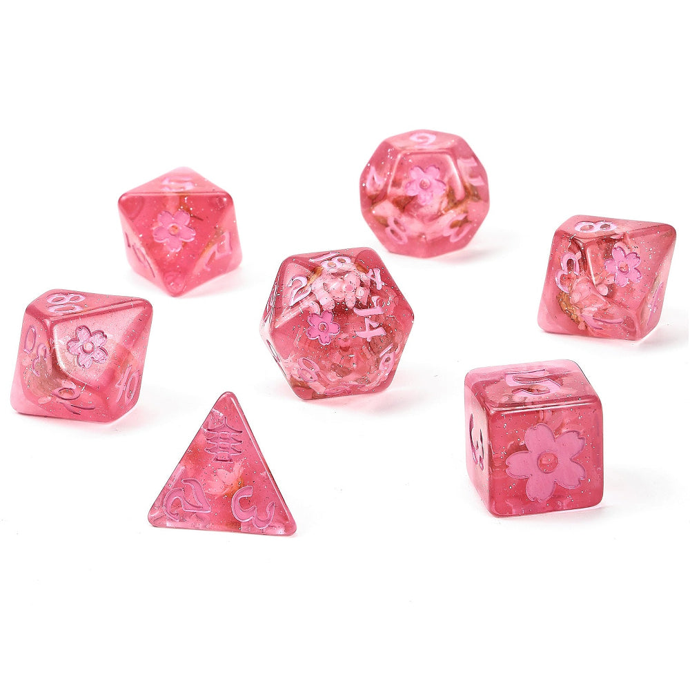 RPG Dice: Sakura Blossom - Pink ink (HYMGHO)