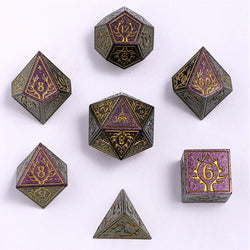 Metal RPG Dice: Druid - Glitter Purple w/Gold (HYMGHO)