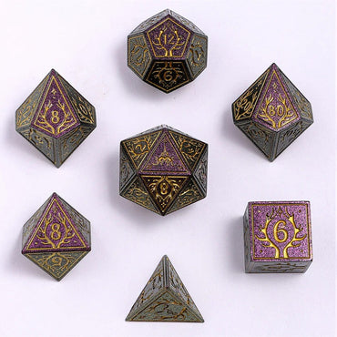 Metal RPG Dice: Druid - Glitter Purple w/Gold (HYMGHO)