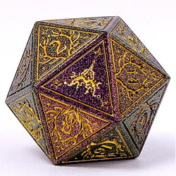Metal RPG Dice: Druid - Glitter Purple w/Gold (HYMGHO)