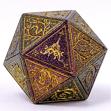 Metal RPG Dice: Druid - Glitter Purple w/Gold (HYMGHO)