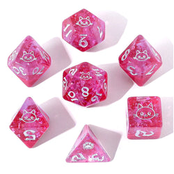 RPG Dice: Purrfect Pink - Silver Font (HYMGHO)