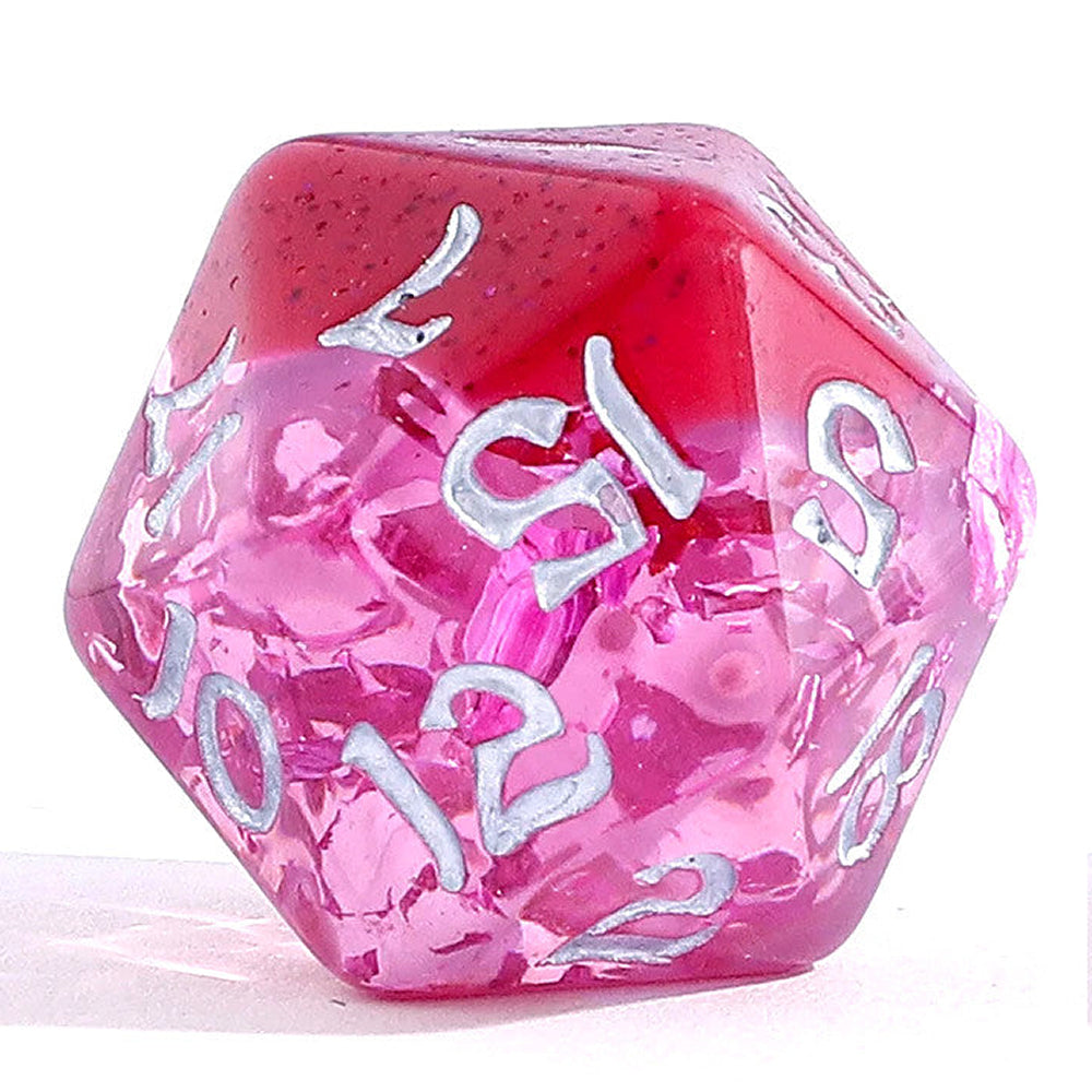 RPG Dice: Purrfect Pink - Silver Font (HYMGHO)