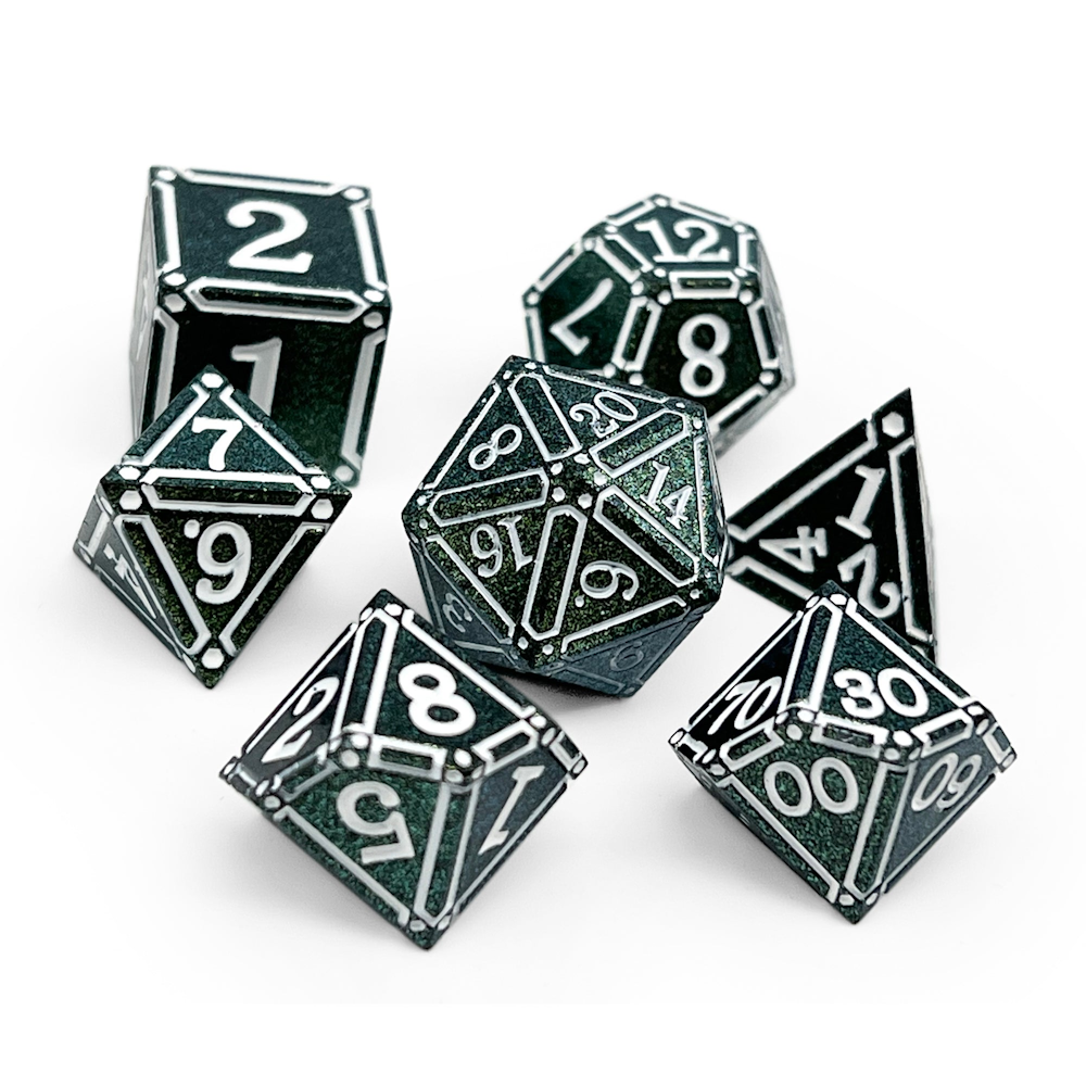 Ironworks - Necromancer Spellbook Metal Dice Set