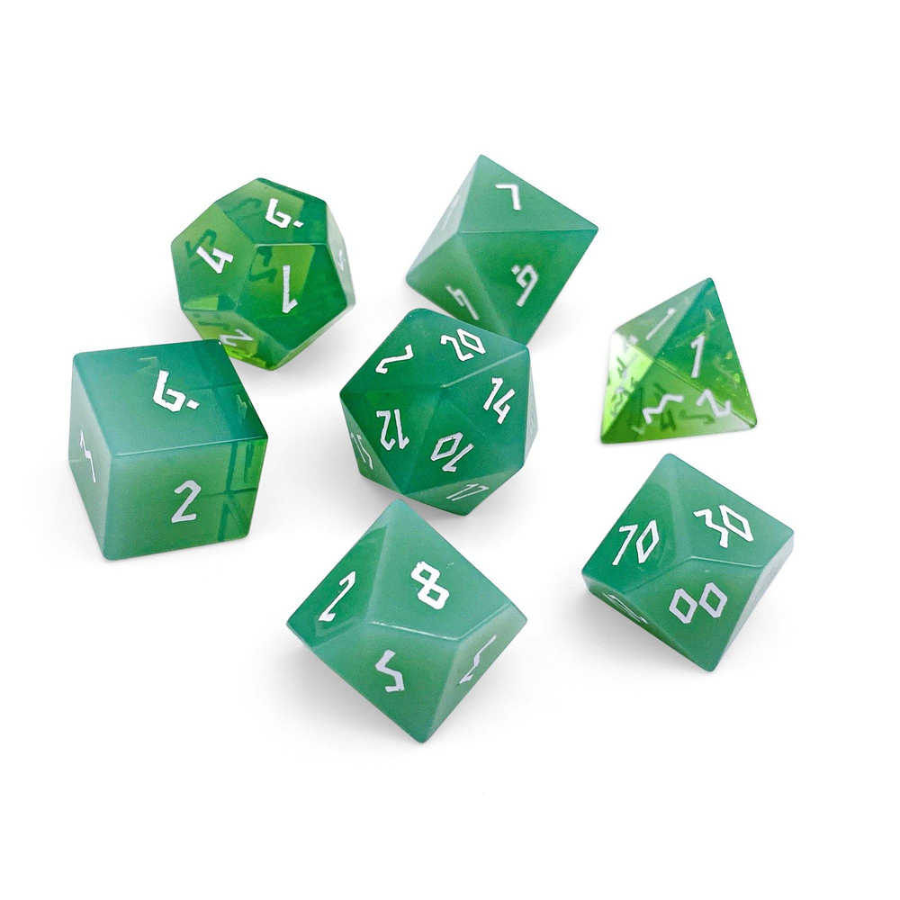 Gemstone RPG Dice: K9 Glass - Jade Green (Norse Foundry)