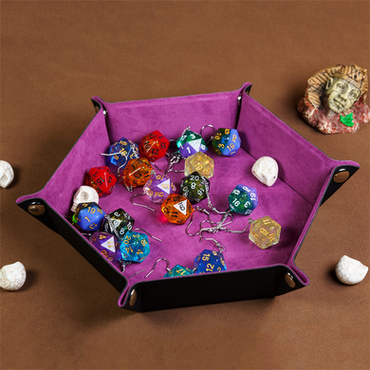 Foam Brain Dice Tray: Leatherette & Velvet - Magenta Hex
