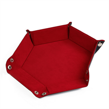 Foam Brain Dice Tray: Leatherette & Velvet - Red Hex