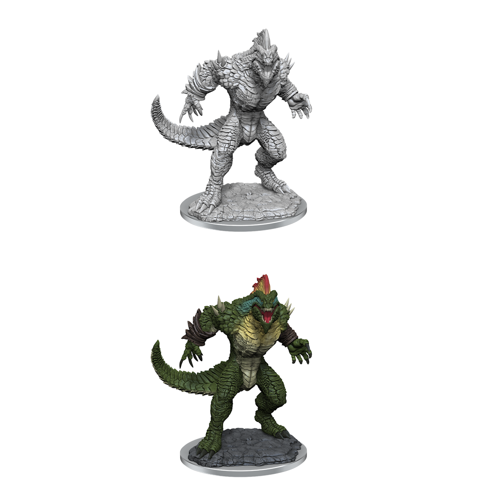 D&D Minis: Lizardfolk Render (Unpainted / WV21)