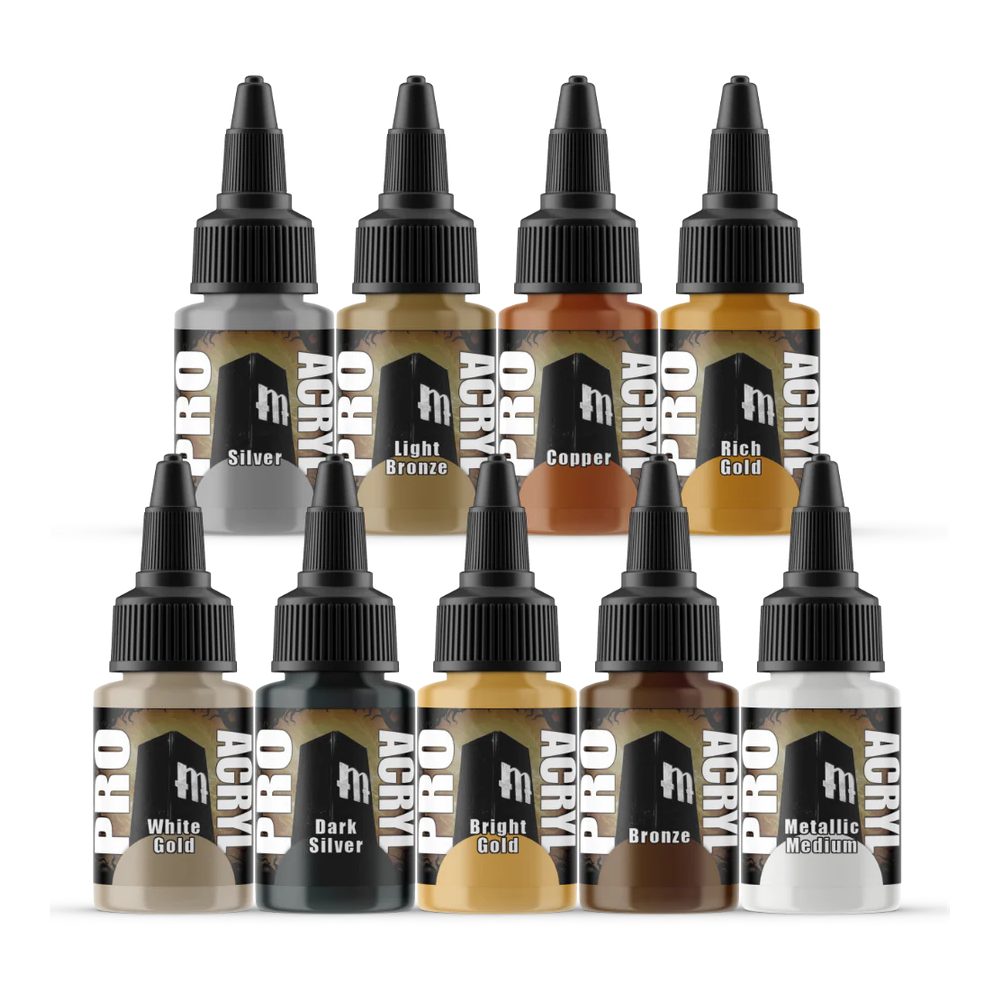 Monument Hobbies: Pro Acryl Expansion Set - Metallics (9 Colors)