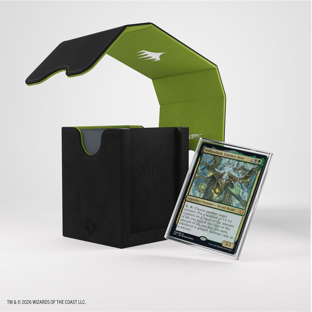 MTG Deck Box: Secrets Of Strixhaven Squire Plus XL Convertible - Black/Green (Holds 100+ / Gamegenic)