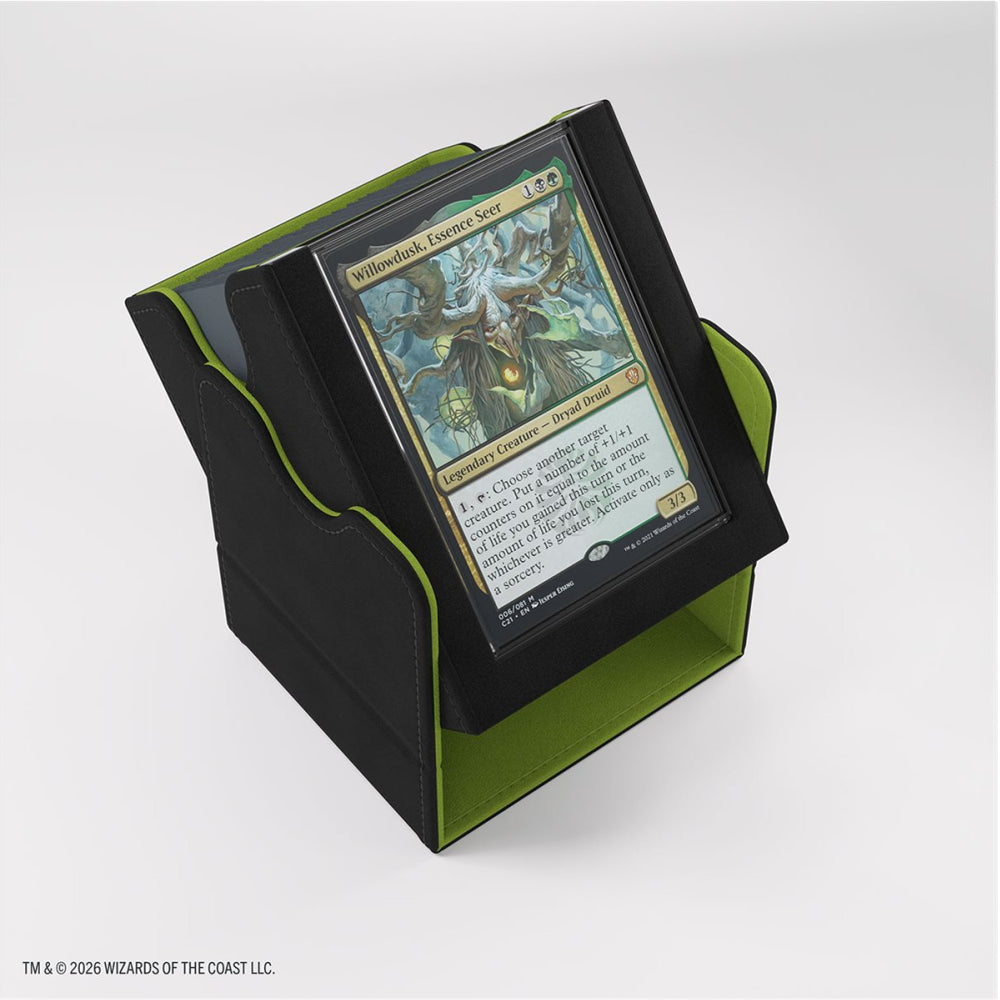 MTG Deck Box: Secrets Of Strixhaven Squire Plus XL Convertible - Black/Green (Holds 100+ / Gamegenic)