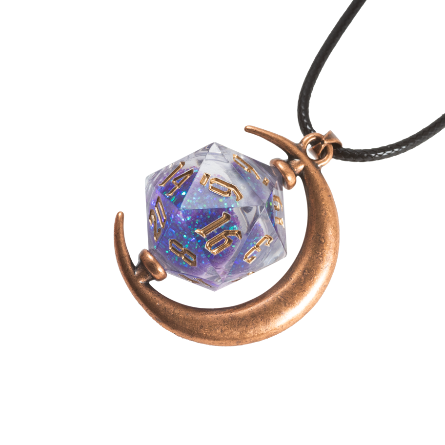 Liquid Core D20 Necklace: Night Sky (Sirius Dice)