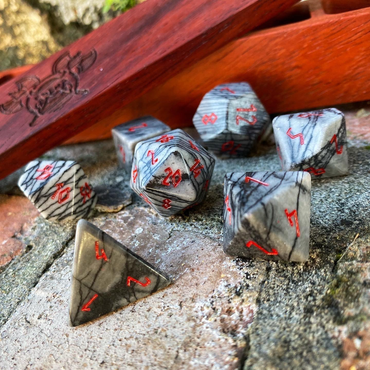 Gemstone RPG Dice: Network Agate (Norse Foundry)
