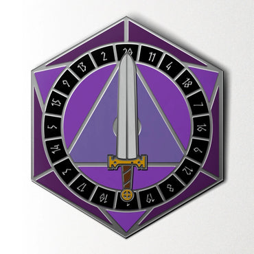 Norse Foundry Pins: D20 Sword Spinner - Purple