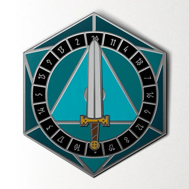 Norse Foundry Pins: D20 Sword Spinner - Teal