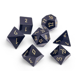 Gemstone RPG Dice: Obsidian + Gold Font (Norse Foundry)