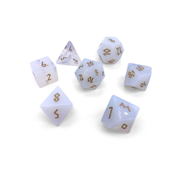 Opalite (Gold Font) Gemstone Dice Set