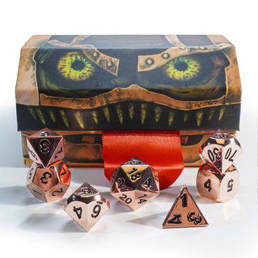 Metal RPG Dice: Polished Copper (Mimic Dice)