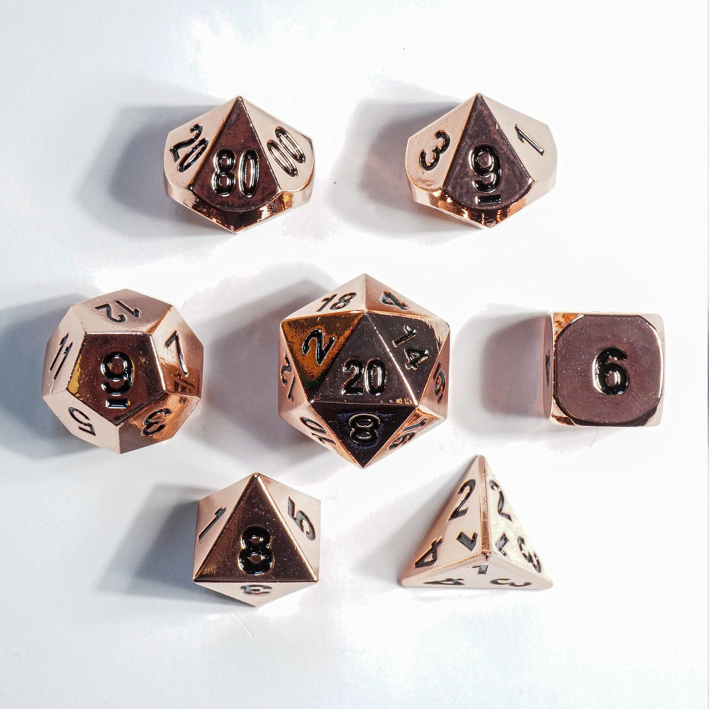 Metal RPG Dice: Polished Copper (Mimic Dice)