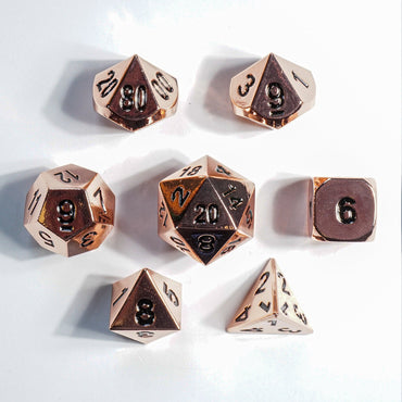 Metal RPG Dice: Polished Copper (Mimic Dice)