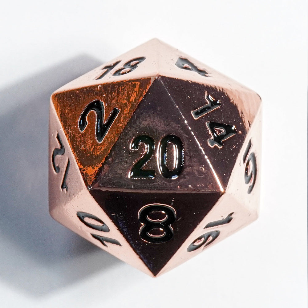 Metal RPG Dice: Polished Copper (Mimic Dice)