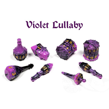PolyHero Dice: Bard Set - Violet Lullaby (8-Piece Set)