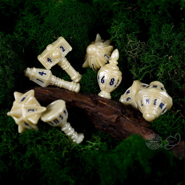 PolyHero Dice: Cleric Set - Celestial Ivory (8-Piece Set)