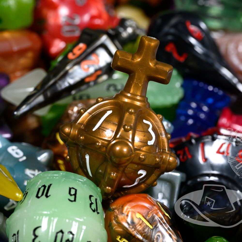 PolyHero Dice: Cleric Set - Merciful Gold (5D4 Hand Grenades)
