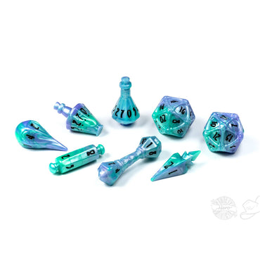 PolyHero Dice: Wizard Set - Aether Mist (8-Piece Set)