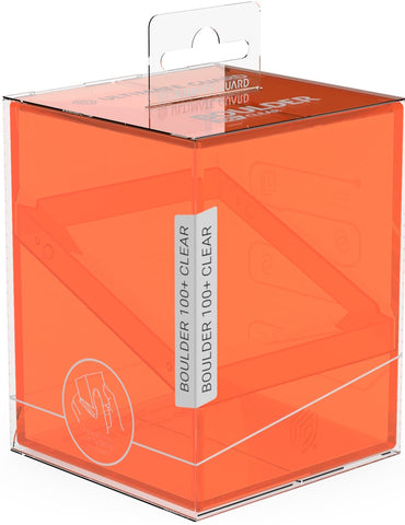 Ultimate Guard Deck Box: Boulder Deck Case - Clear Poppy Topaz (Holds 100+)