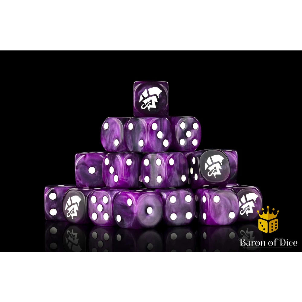 Baron Of Dice: Alien Dice - Purple And White (Round / 25D6)