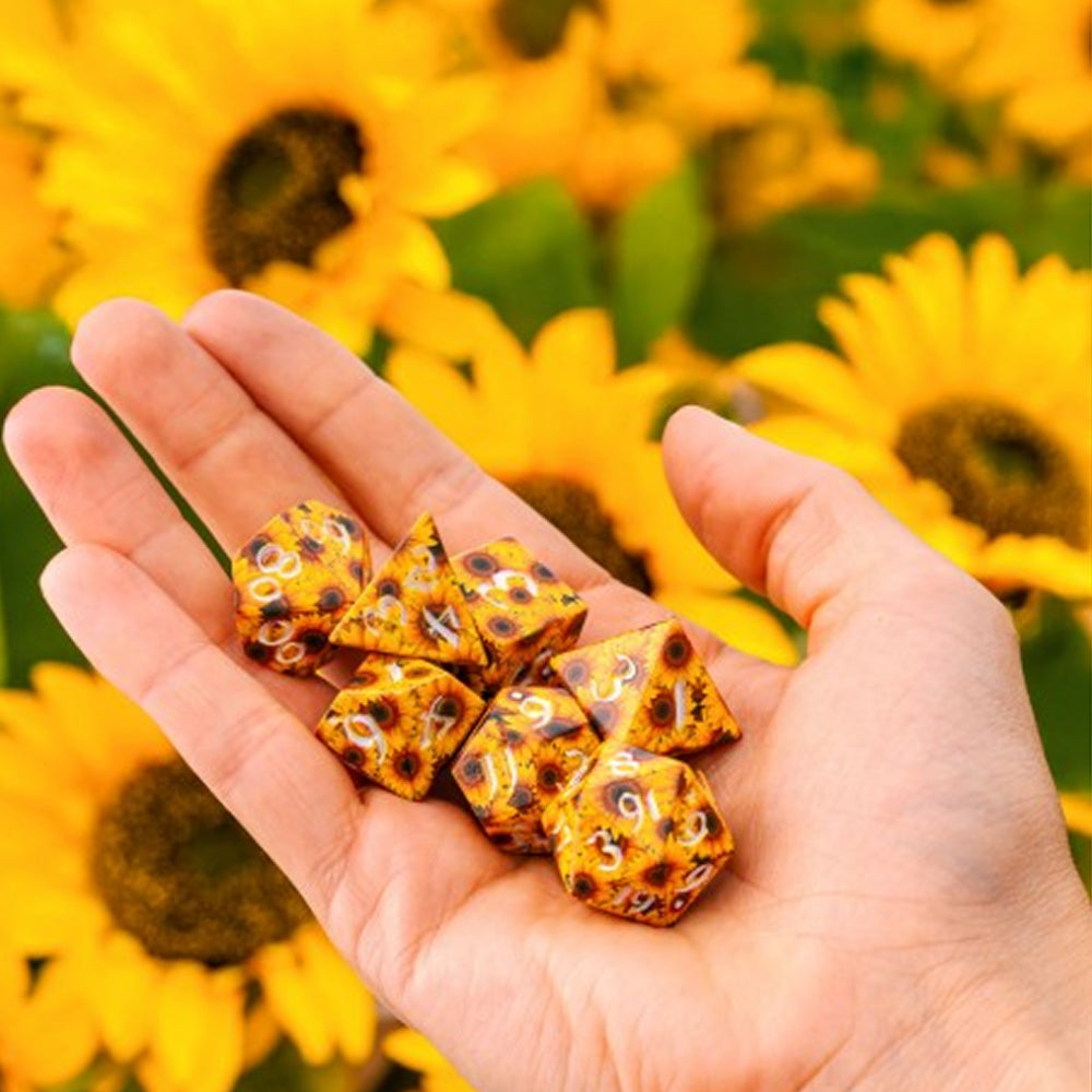 RPG Dice: Full Art - Sunflower (Q-Workshop)