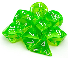 RPG Dice: Translucent - Rad Green/White (CHX30062)