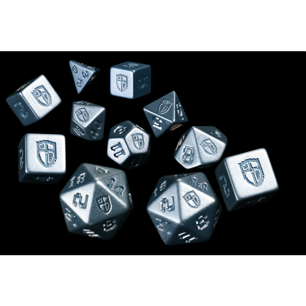 1UP RPG Dice Set: Radiant Silver Shield