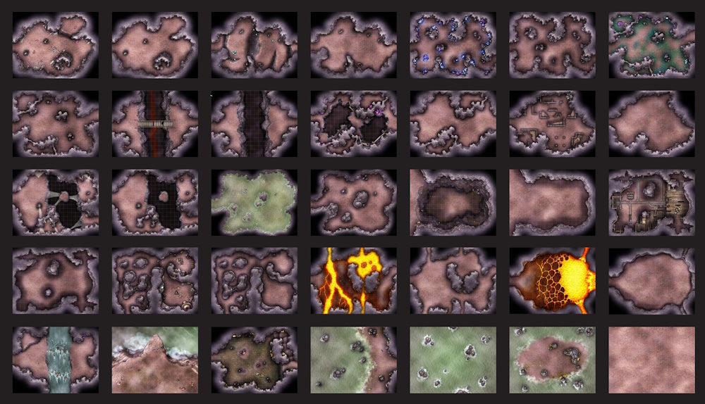 Into The Wilds Battlemaps: Caves and Caverns