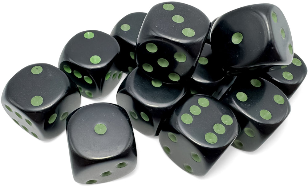 12D6 Set (16mm): Opaque Black/Green (CHX25658)