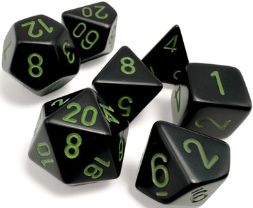 RPG Dice: Opaque Black/Green (CHX25458)