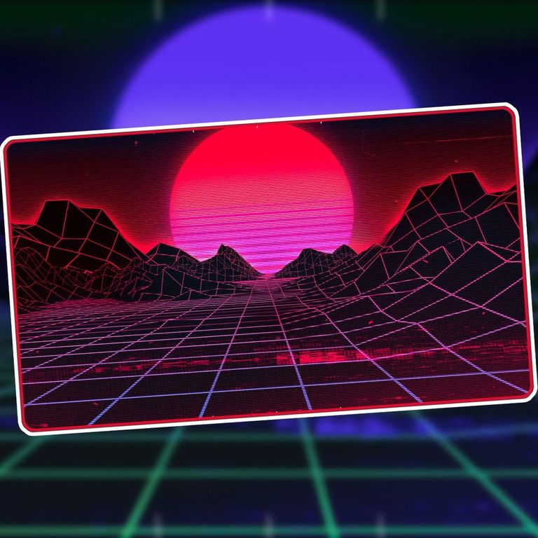 MTG Playmat: Retrowave Mountain (1UP)