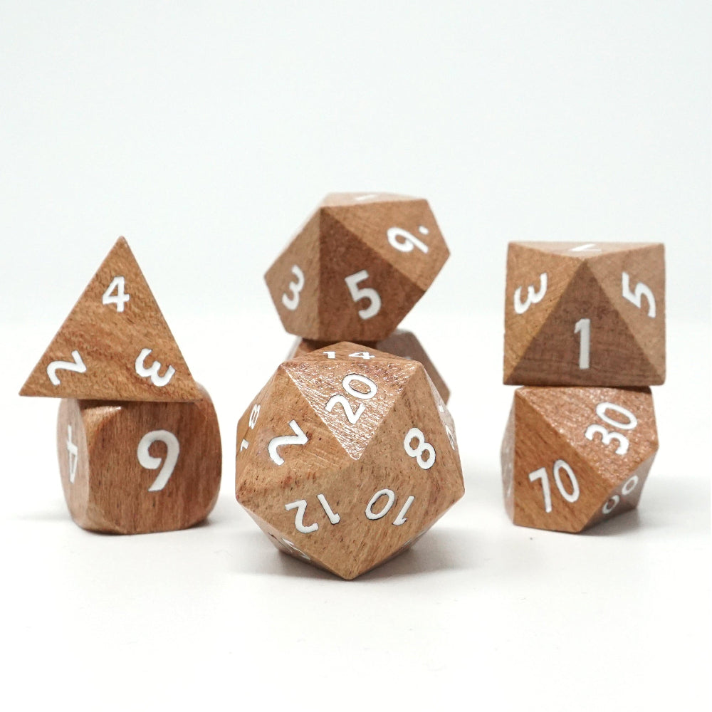 Wooden RPG Dice: Rosewood (Mimic Dice)