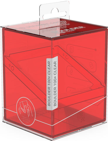 Ultimate Guard Deck Box: Boulder Deck Case - Clear Ruby (Holds 100+)