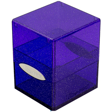 Glitter Satin Cube Deck Box: Purple
