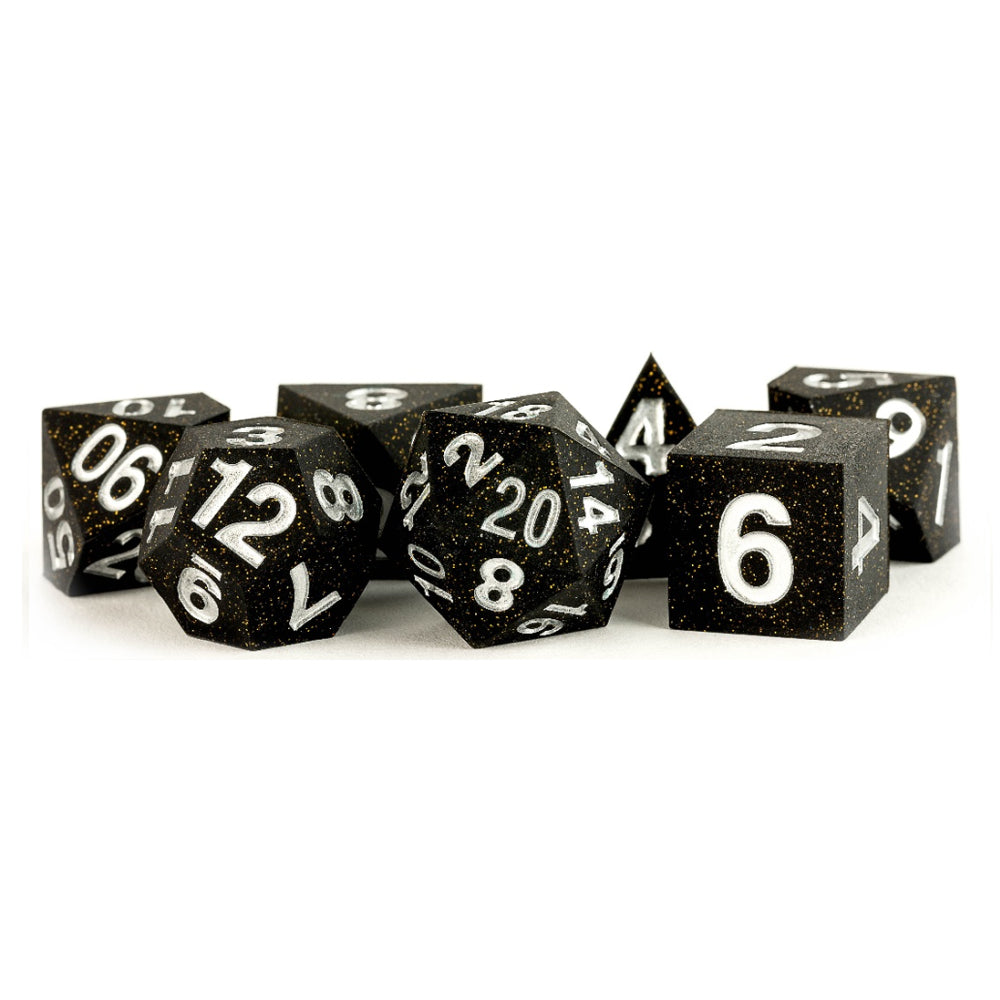 Sharp Edge Silicone Rubber Dice Set: Gold Scatter