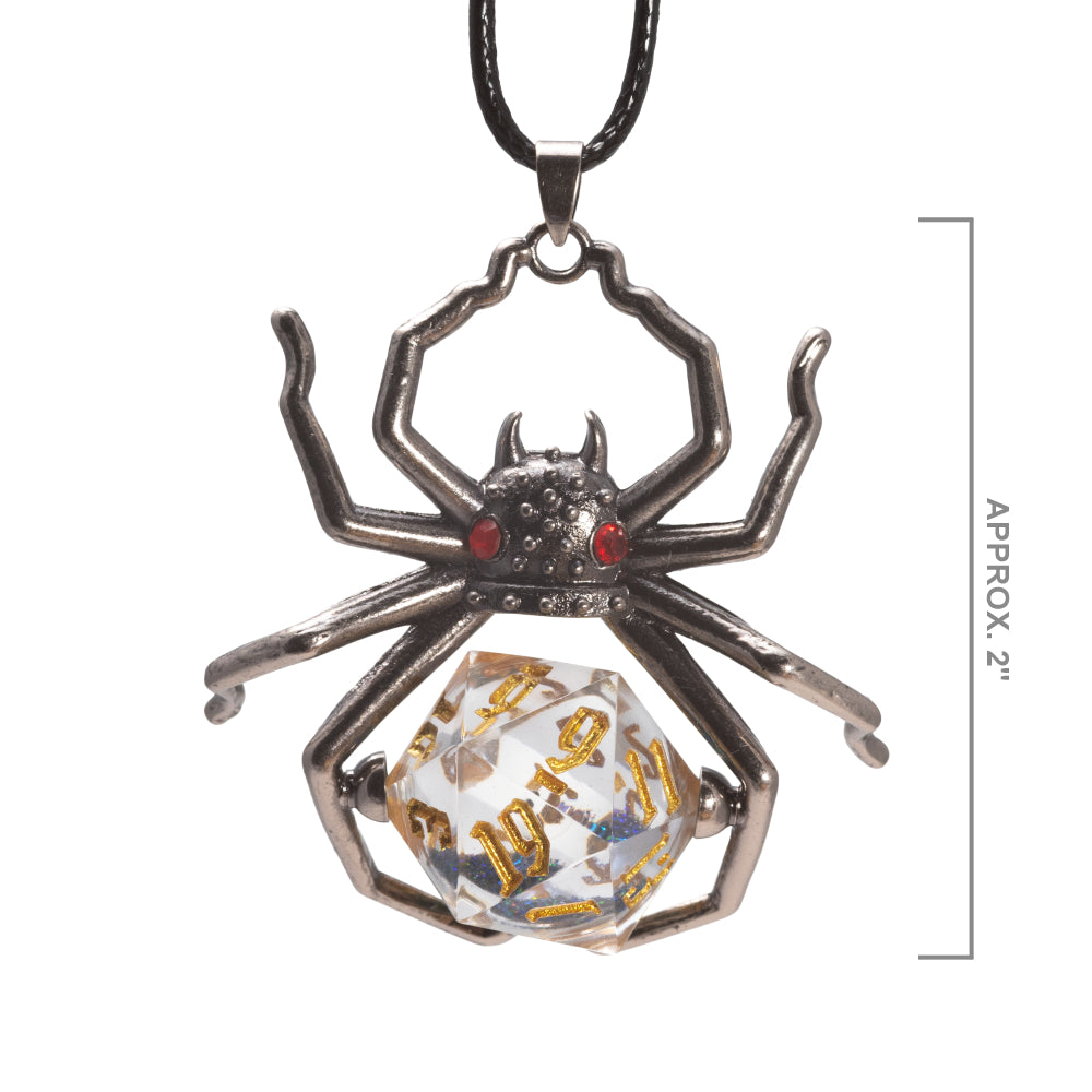 Liquid Core D20 Necklace: Black Widow (Sirius Dice)
